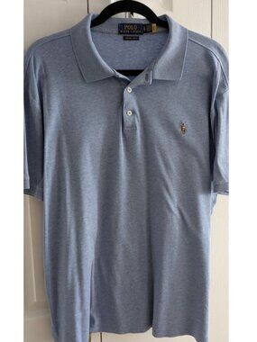 POLO Ralph Lauren Men’s Cotton Custom Slim Fit Blue Shirt Size XL/TG